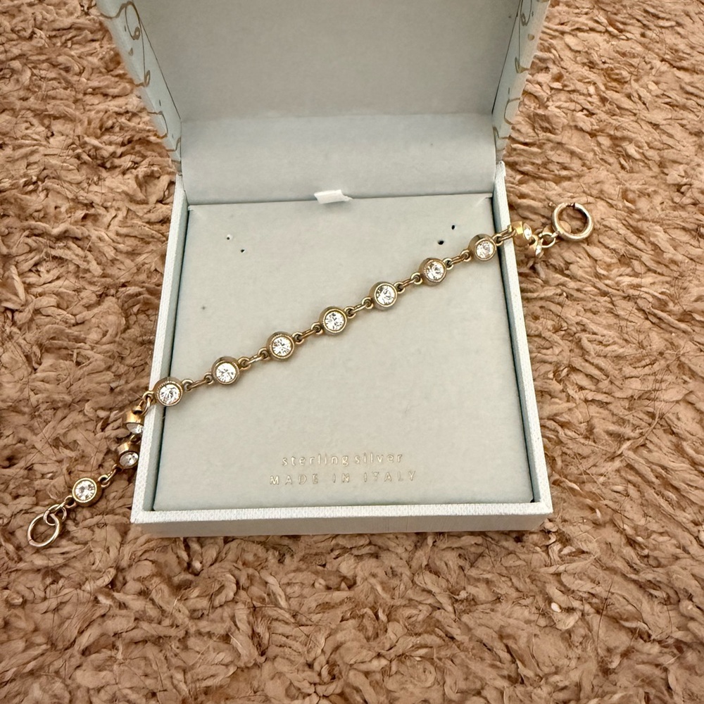 Catherine Popesco Gold Bracelet with Clear Accents